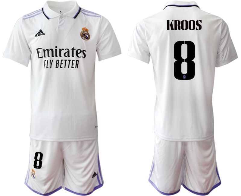 Men 2022-2023 Club Real Madrid home white 8 Soccer Jersey